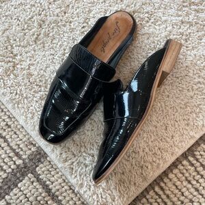 At Ease Free People black shiny mules sz 40